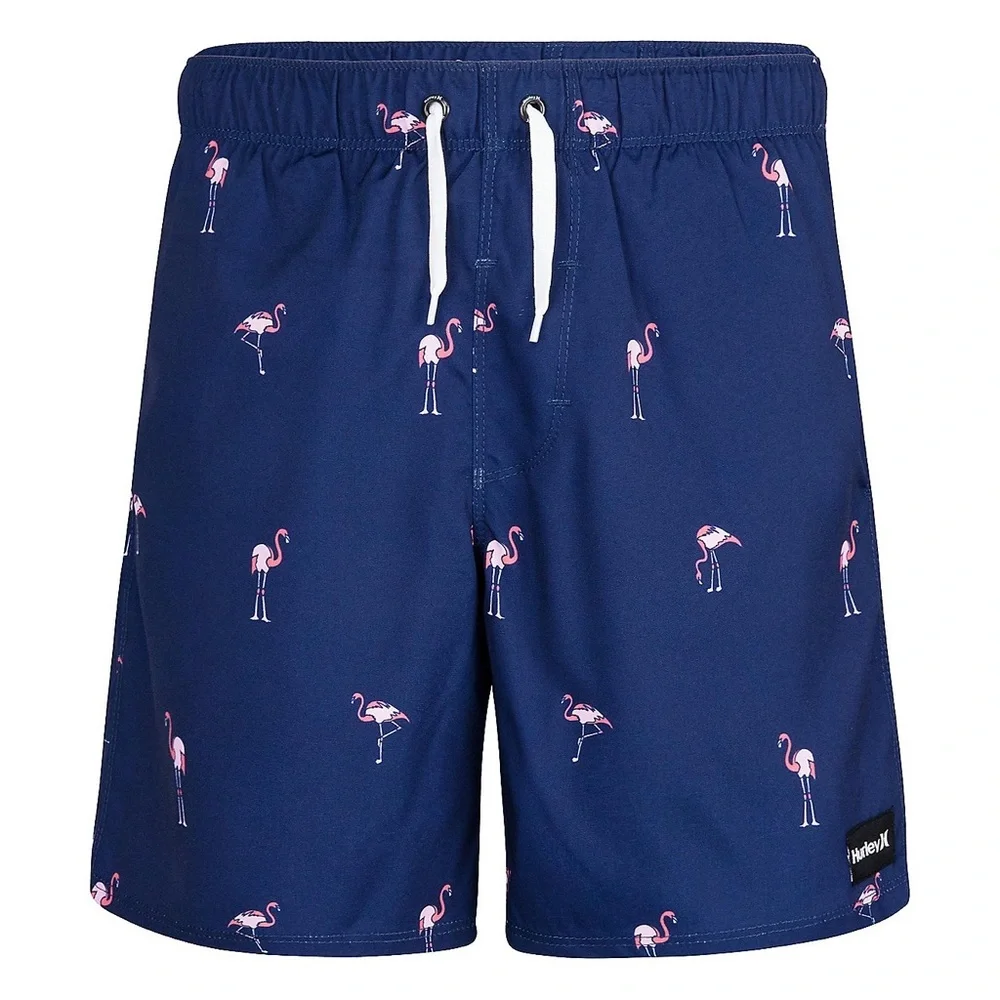 🦩 Hurley Boys’ “Pool Party” Flamingo Print Pull-On Swim‎ Shorts 🦩